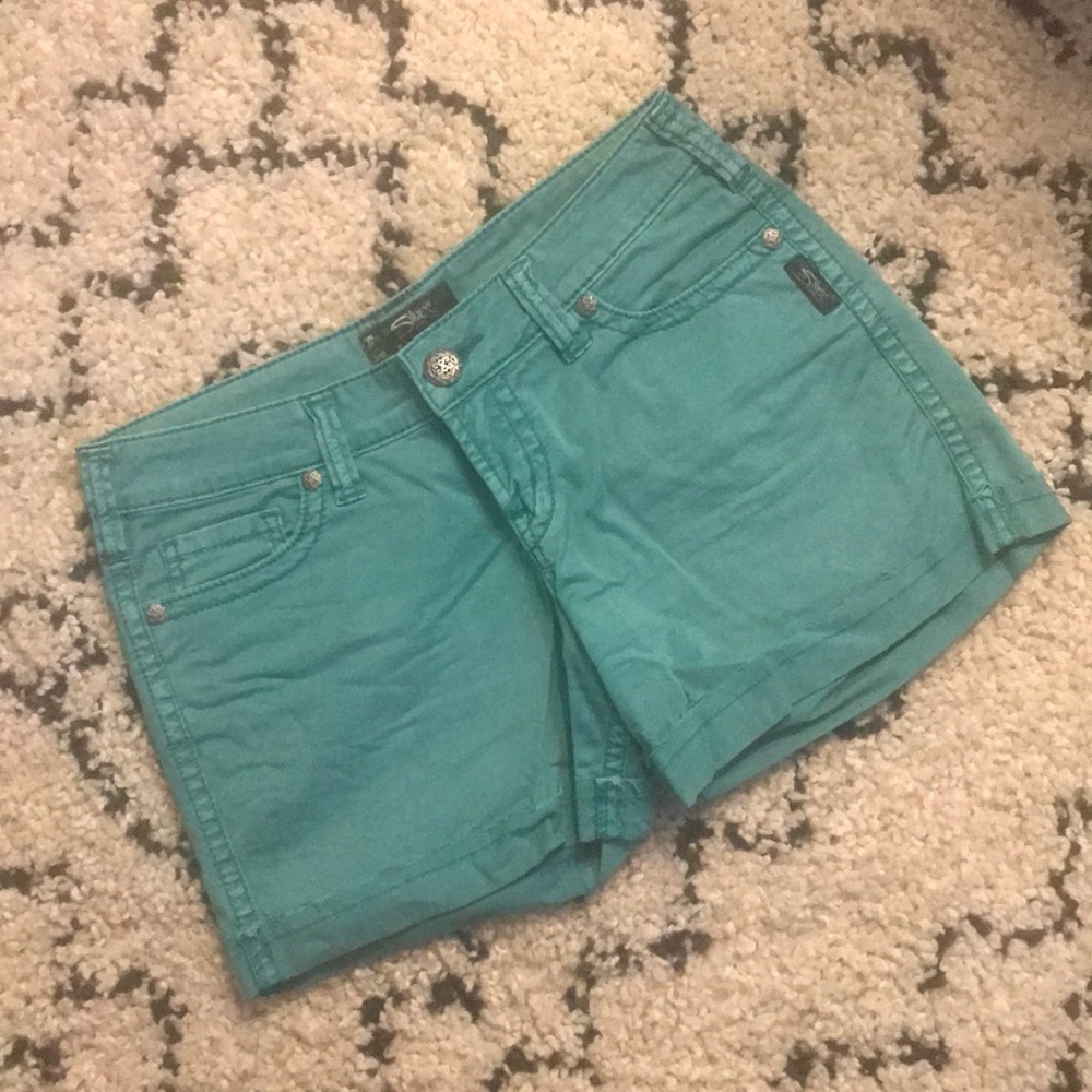 Turquoise 6” Inseam Shorts